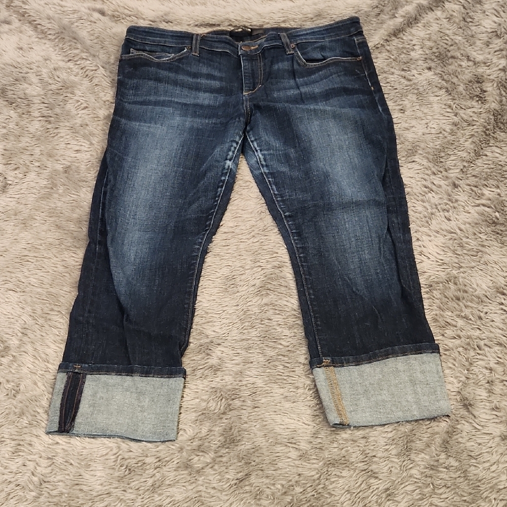 Joe's Jeans"Ettie" Dark Blue Ankle Cropped Denim With Cuffed hem Size 32!